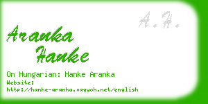 aranka hanke business card